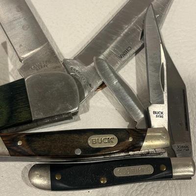 Set Of 3 Knives (Buck, Old Timer & Trapper) and Nail Clipper
