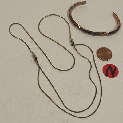Gold Necklace, Cuff Bracele