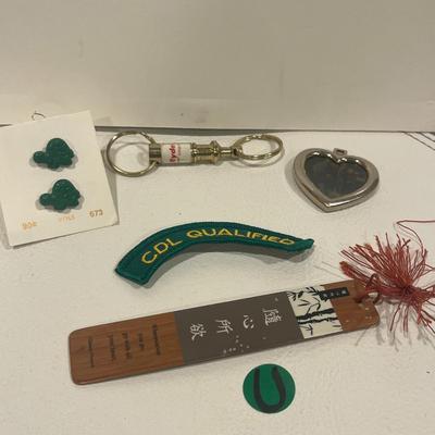 Various Pins, Buttons, Charms And Keychains