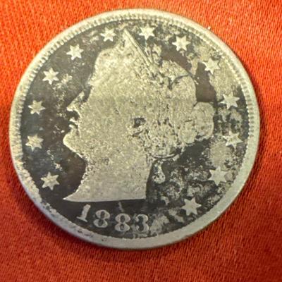 1883 V NICKEL WITH CENTS VF US COIN C128