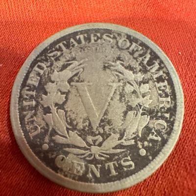 1883 V NICKEL WITH CENTS VF US COIN C128