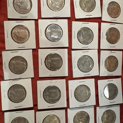Lot of 20 1964 KENNEDY HALF DOLLARS US COIN