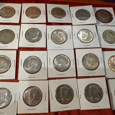 Lot of 20 1964 KENNEDY HALF DOLLARS US COIN