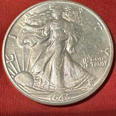 1945 LIBERTY WALKING HALF US COIN XVF