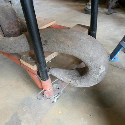 Massive Iron and Wood Block and Tackle Pulley