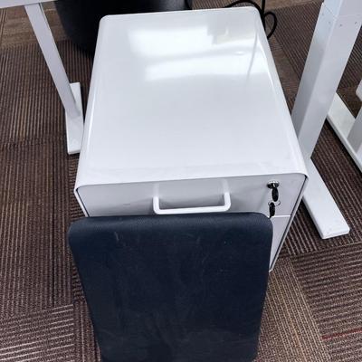 POPPIN Series L Adjustable Height Desk Top, White 