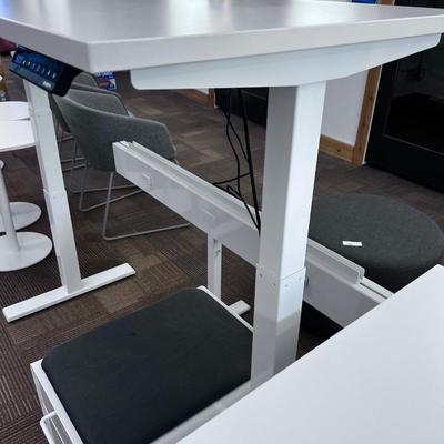 POPPIN Series L Adjustable Height Desk Top, White 