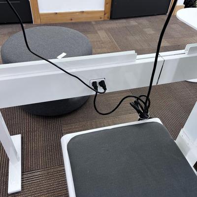 POPPIN Series L Adjustable Height Desk Top, White 