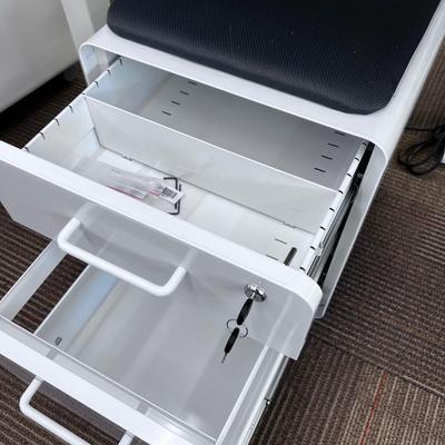 POPPIN Series L Adjustable Height Desk Top, White 
