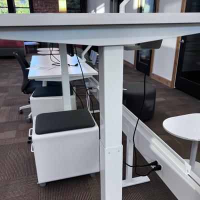 POPPIN Series L Adjustable Height Desk Top, White 