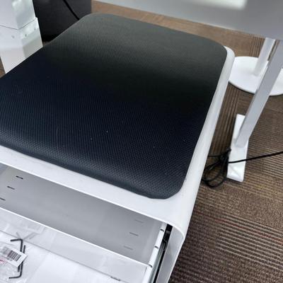 POPPIN Series L Adjustable Height Desk Top, White 