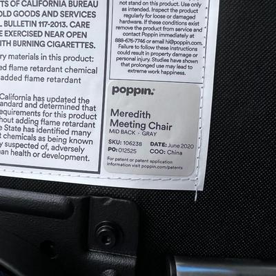 10 Meredith Mid Back Gray Meeting Chair on Wheels 