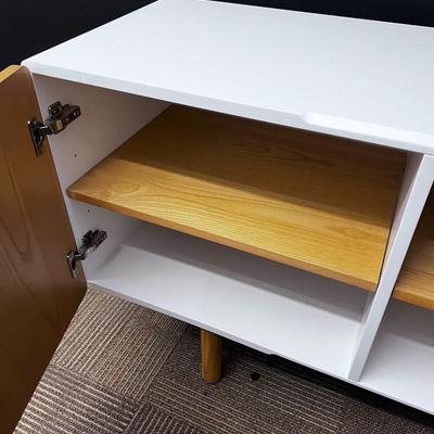 POPPIN Office Credenza White & Oak 