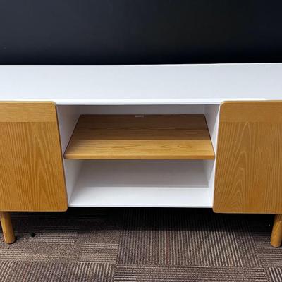 POPPIN Office Credenza White & Oak 