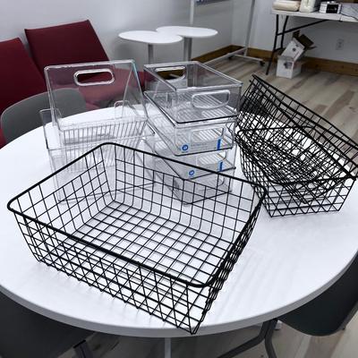 Lots of Kitchen Bins Clear & Wire