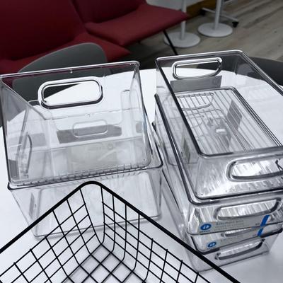 Lots of Kitchen Bins Clear & Wire