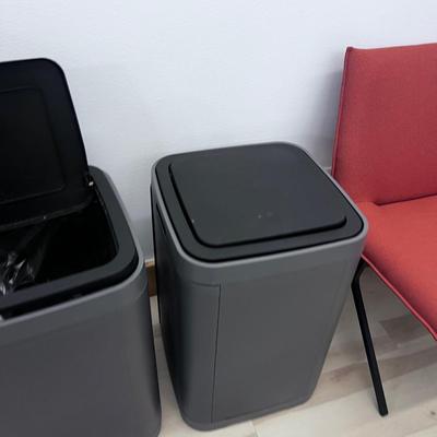 Pair of Gray and Black IKEA Trash Cans 