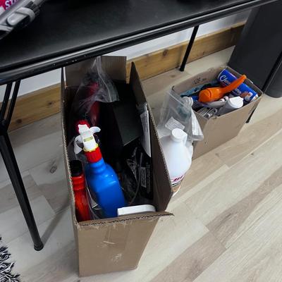 LARGE Lot of Cleaning Product Including the Table