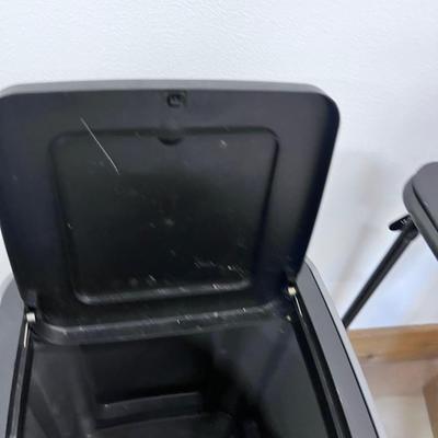 Pair of Gray and Black IKEA Trash Cans 