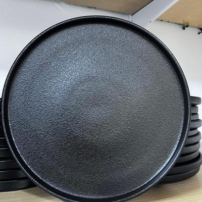 Set of Stoneware ROUND Modern Dark