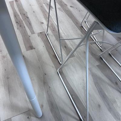 POPPIN TABLE TOP LARGE 144" x 40" Tall BISTRO TABLE with 8 Chairs. 