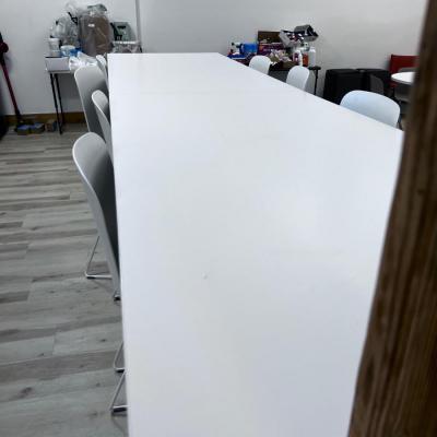 POPPIN TABLE TOP LARGE 144" x 40" Tall BISTRO TABLE with 8 Chairs. 