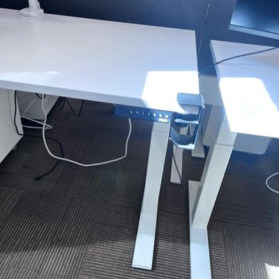 POPPIN Series L Adjustable Height Desk Top, White 