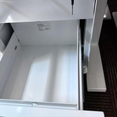 POPPIN Series L Adjustable Height Desk Top, White 