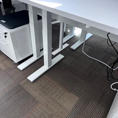 POPPIN Series L Adjustable Height Desk Top, White 