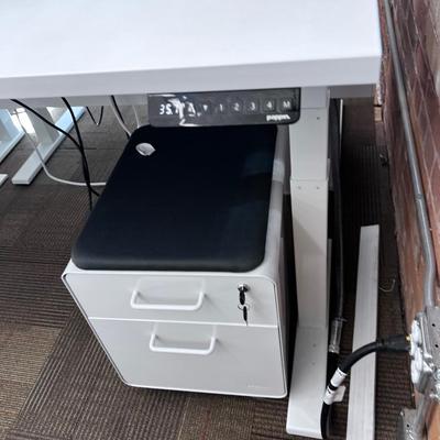 POPPIN Series L Adjustable Height Desk Top, White 