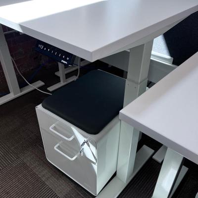 POPPIN Series L Adjustable Height Desk Top, White 