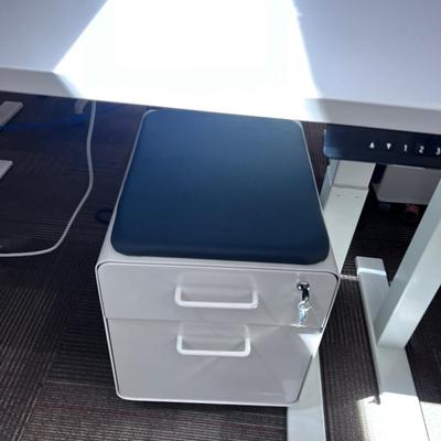 POPPIN Series L Adjustable Height Desk Top, White 