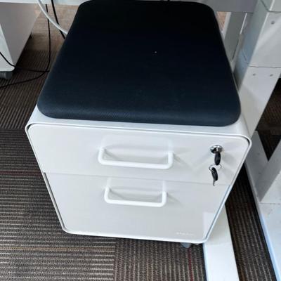 POPPIN Series L Adjustable Height Desk Top, White 