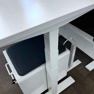 POPPIN Series L Adjustable Height Desk Top, White 