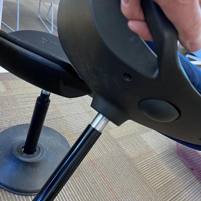 3 Adjustable Height Stools: Blue Black Yellow