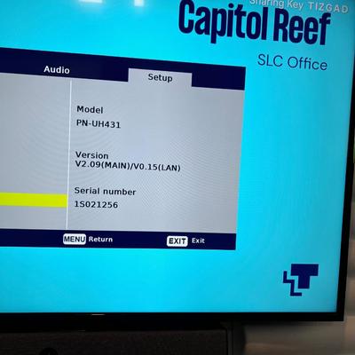 SHARP Television with Remote 43" Wall Mounted ZOOM 1 