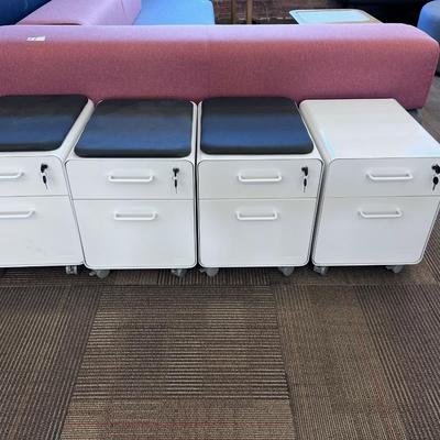 4 Mini Stowe Cabinets (2 Drawer) with Magnetic Seat Pad (3 with Pads) 