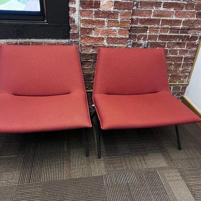 Meridith Lounge Chair Brick Color (2) A Pair by POPPIN #5 Set 