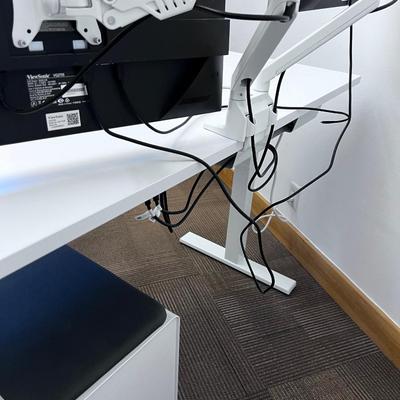 POPPIN Series L Adjustable Height Desk Top, White 