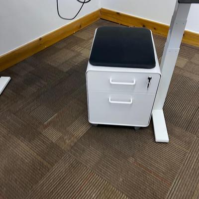 POPPIN Series L Adjustable Height Desk Top, White 