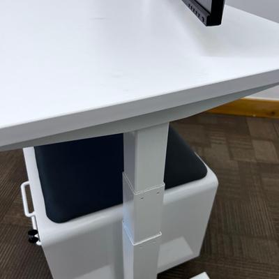 POPPIN Series L Adjustable Height Desk Top, White 