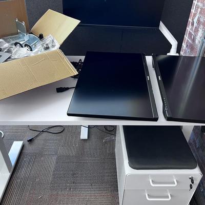 Pair of View Sonic Model XG2705 with boxed monitor stand and the ARM for Adjustable SO both ARMS 