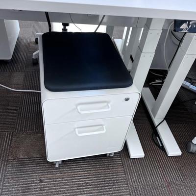 POPPIN Series L Adjustable Height Desk Top, White 
