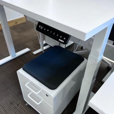 POPPIN Series L Adjustable Height Desk Top, White 