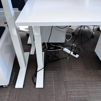 POPPIN Series L Adjustable Height Desk Top, White 