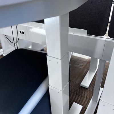 POPPIN Series L Adjustable Height Desk Top, White 