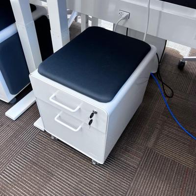 POPPIN Series L Adjustable Height Desk Top, White 