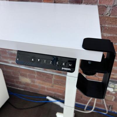POPPIN Series L Adjustable Height Desk Top, White 