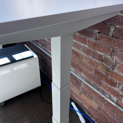 POPPIN Series L Adjustable Height Desk Top, White 