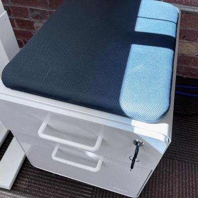 POPPIN Series L Adjustable Height Desk Top, White 